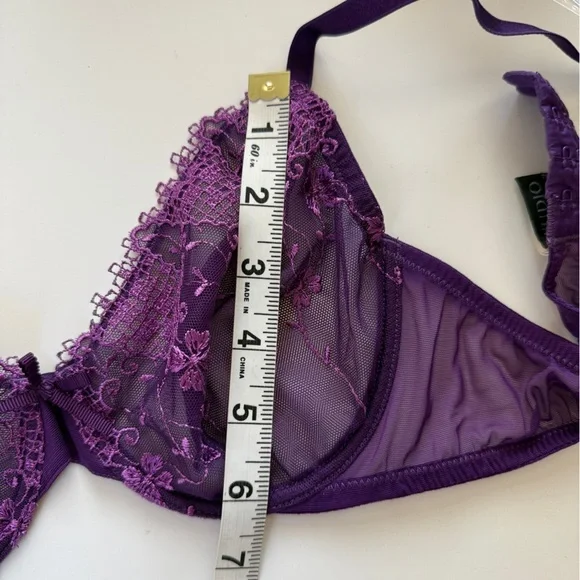 La Perla Lace Bra Royal Purple Sheer 34B - Picture 10 of 10